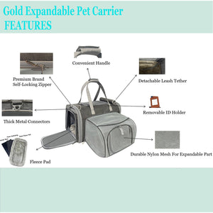 Mr. Peanut's Gold Series Standard Size Airline Compliant Expandable Pet Carrier V3.0 - Rover Ready Co