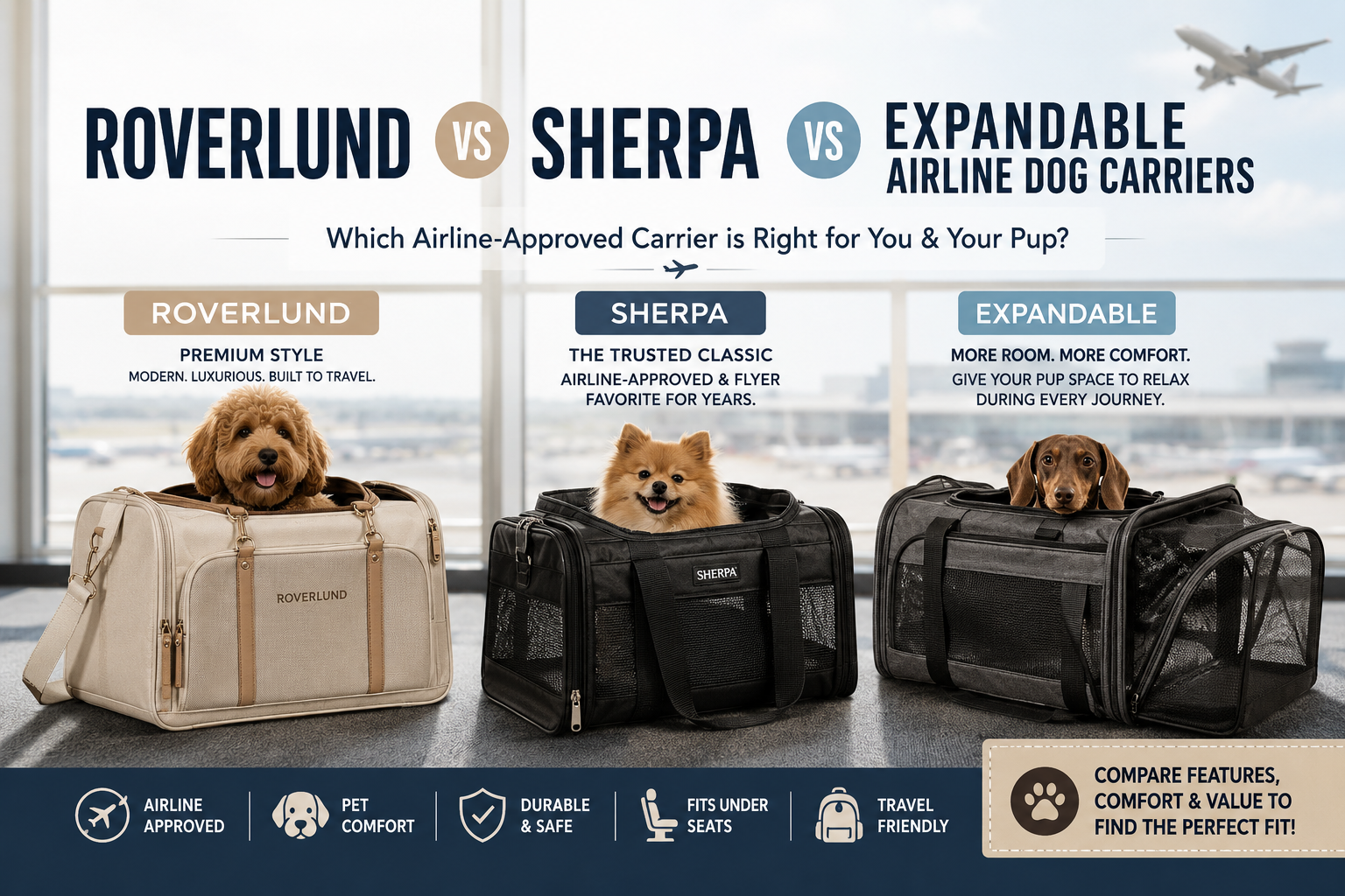 Roverlund Vs Sherpa Vs Expandable Airline Dog Carriers