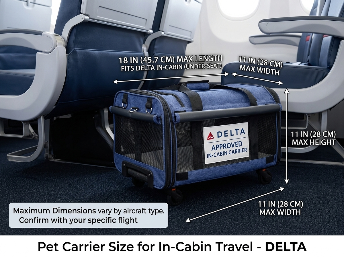 Delta Airlines Pet Carrier Size for In-Cabin Travel