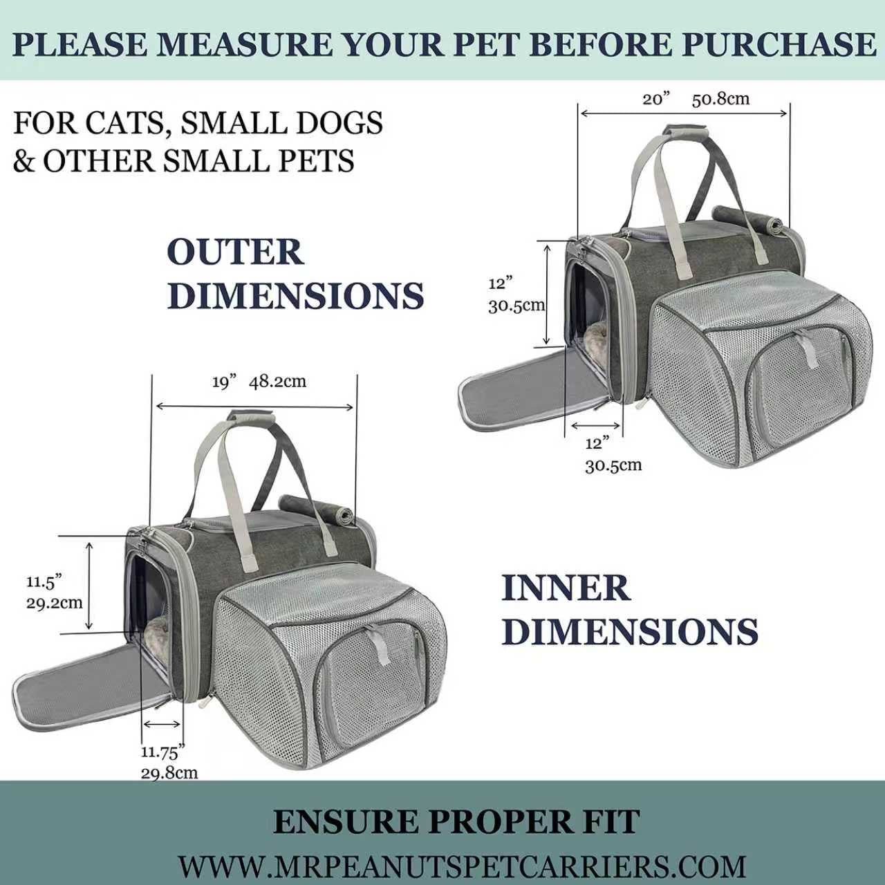 Mr. Peanut's Gold Series Big Apple XL Expandable Pet Carrier V3.0 - Rover Ready Co