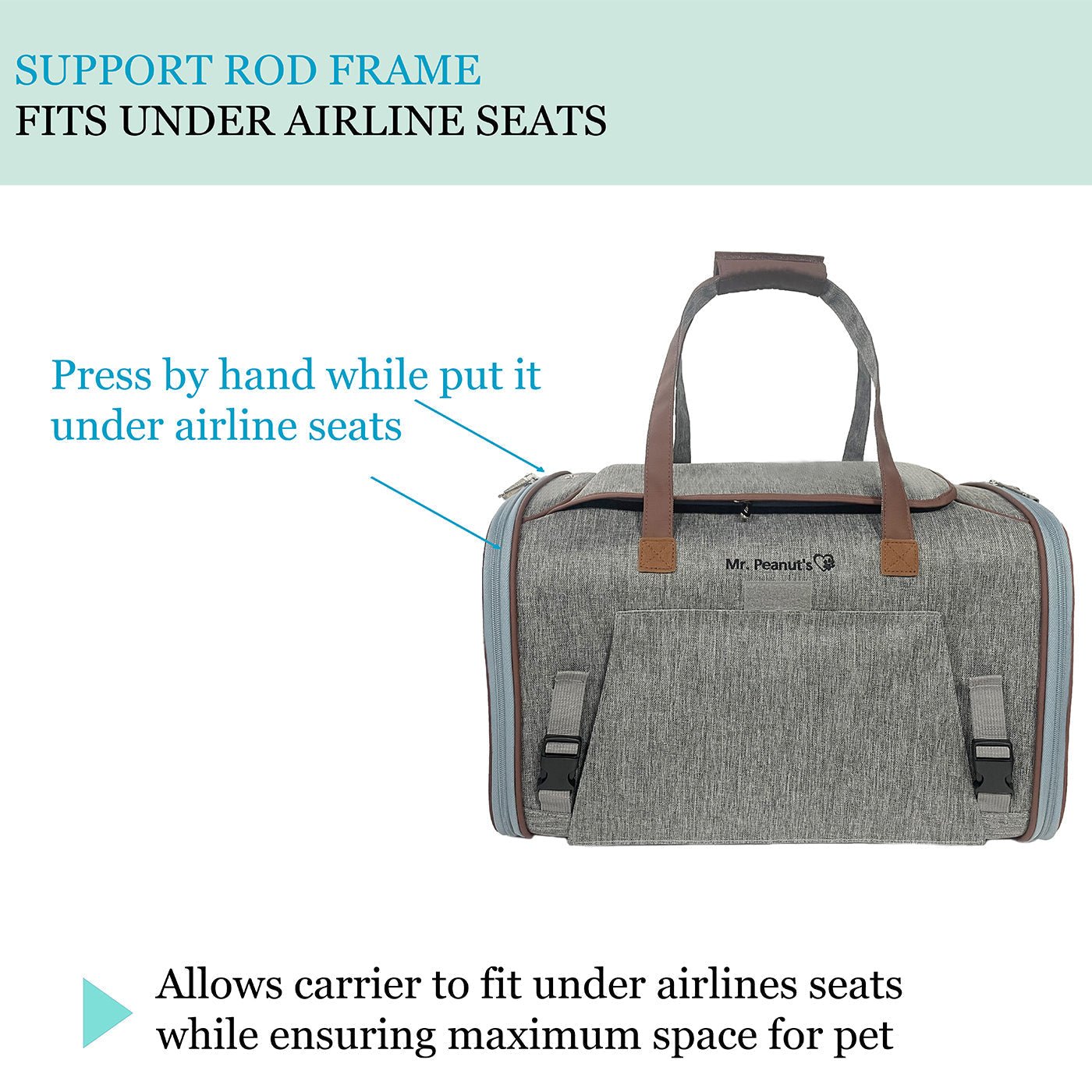 Mr. Peanut's Gold Series Standard Size Airline Compliant Expandable Pet Carrier V3.0 - Rover Ready Co