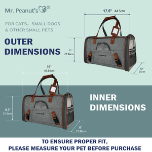 Mr. Peanut's Gold Series Standard Size Airline Compliant Pet Carrier - Rover Ready Co