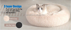Calming Donut Dog Bed — Fluffy Plush, Washable - Rover Ready Co