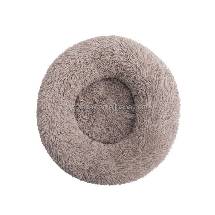 Calming Donut Dog Bed — Fluffy Plush, Washable - Rover Ready Co