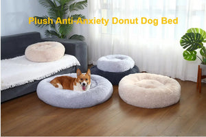 Calming Donut Dog Bed — Fluffy Plush, Washable - Rover Ready Co