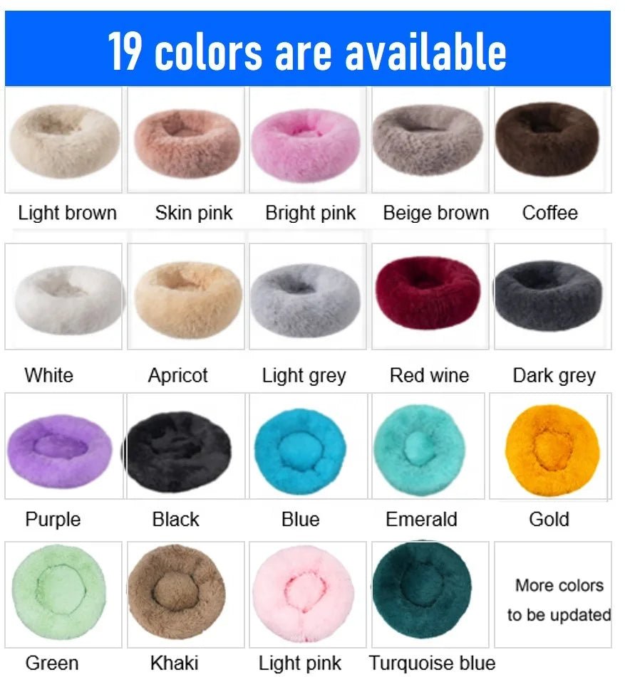 Calming Donut Dog Bed — Fluffy Plush, Washable - Rover Ready Co