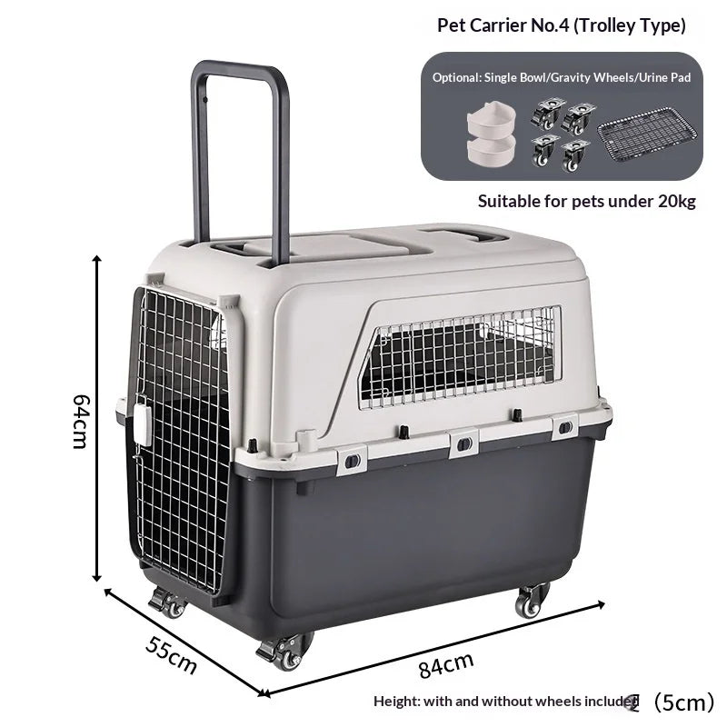 IATA - Compliant Large Dog Travel Crate with Wheels & Telescopic Handle — Airline Approved - Rover Ready Co