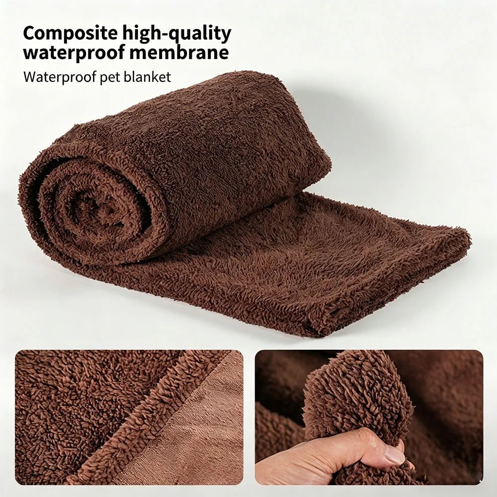 Waterproof Urine Proof Pet Blanket Flannel Cotton Velvet Thick Comfort Dog Bed Mat - Rover Ready Co