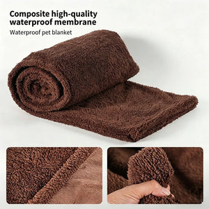 Waterproof Urine Proof Pet Blanket Flannel Cotton Velvet Thick Comfort Dog Bed Mat - Rover Ready Co