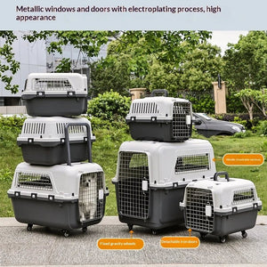 IATA - Compliant Large Dog Travel Crate with Wheels & Telescopic Handle — Airline Approved - Rover Ready Co