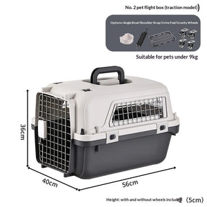 IATA - Compliant Large Dog Travel Crate with Wheels & Telescopic Handle — Airline Approved - Rover Ready Co