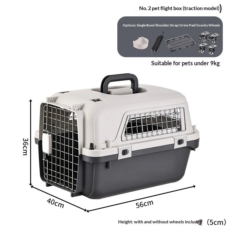 IATA - Compliant Large Dog Travel Crate with Wheels & Telescopic Handle — Airline Approved - Rover Ready Co