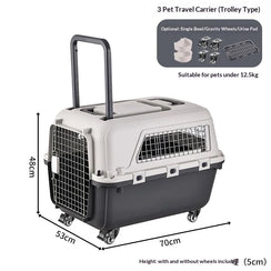 IATA - Compliant Large Dog Travel Crate with Wheels & Telescopic Handle — Airline Approved - Rover Ready Co