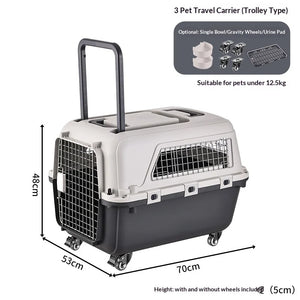 IATA - Compliant Large Dog Travel Crate with Wheels & Telescopic Handle — Airline Approved - Rover Ready Co
