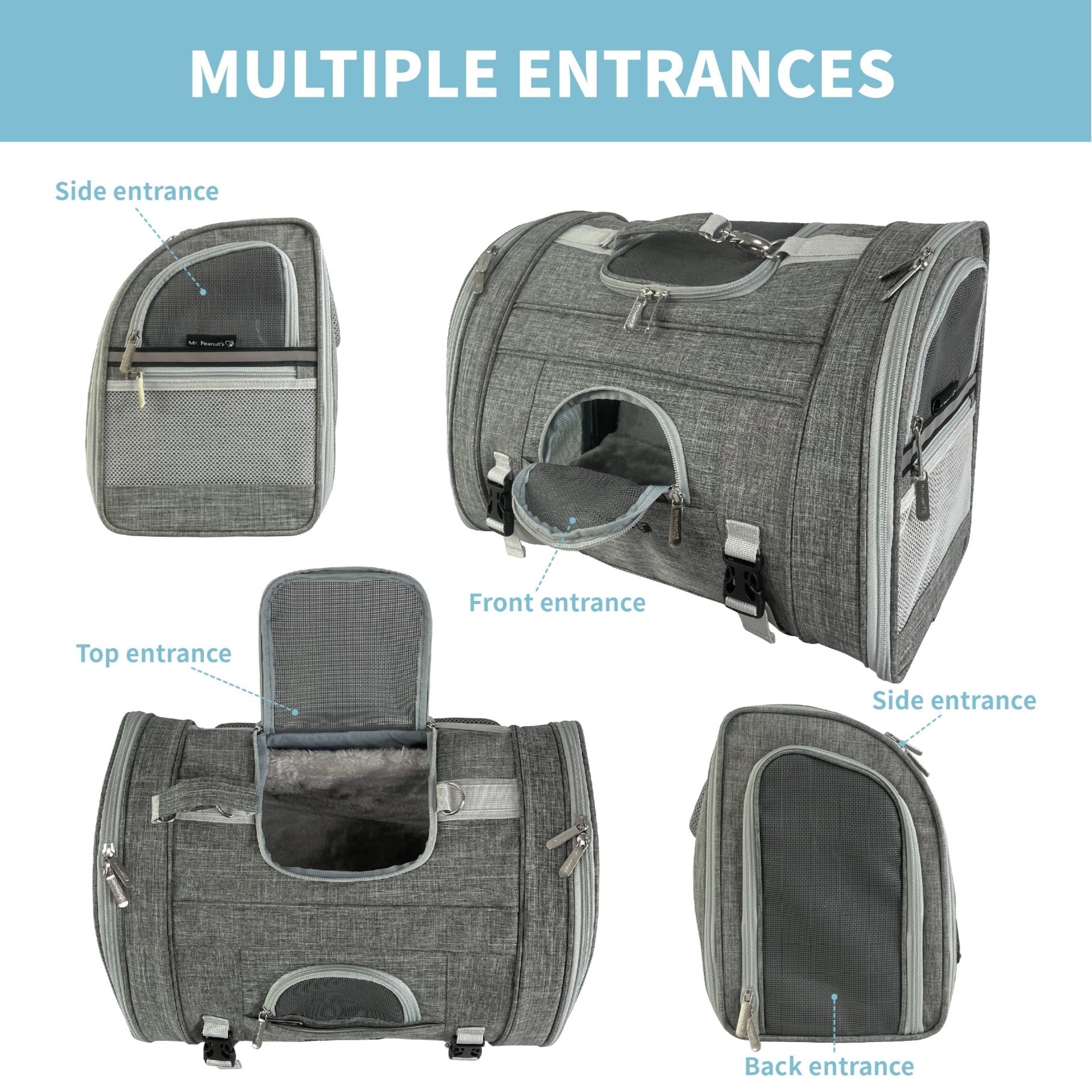 Mr. Peanut's Monterey Horizontal Pet Backpack Carrier - Rover Ready Co